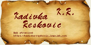 Kadivka Resković vizit kartica